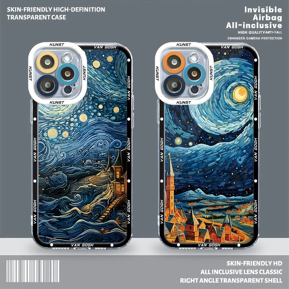 Starry Night Van Gogh Art Case for Samsung Galaxy A31 A03 A02 A04 A03 Core A03s A71 A30 A05s A20s A50 A10s A51 Cover