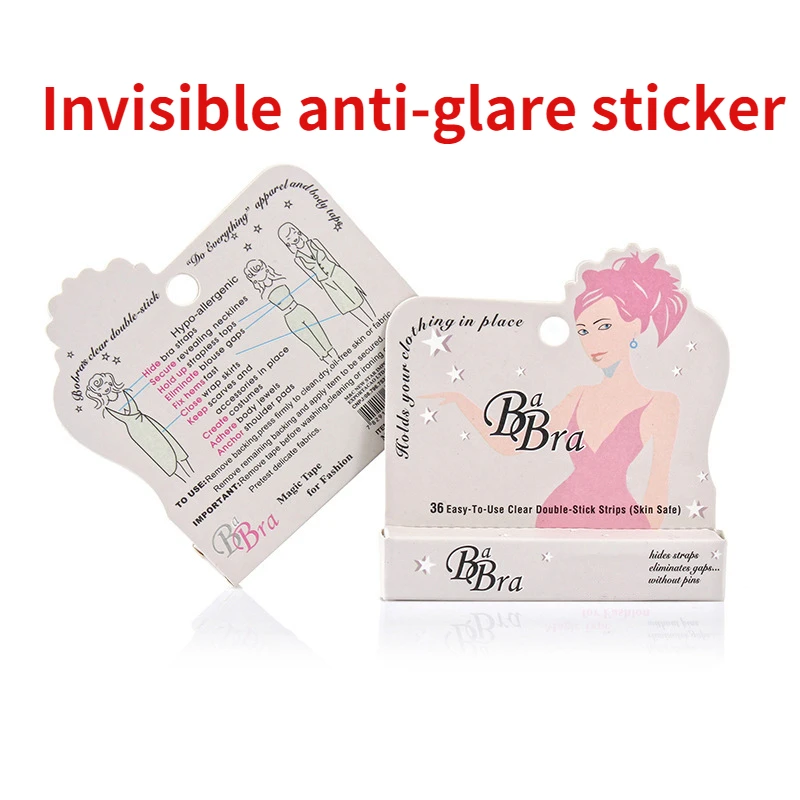 

36PCS Invisible Anti-glare Stickers Neckline Clothes Shirts Shoulder Straps Shirts V-neck Skirts Fixed Double-sided Stickers