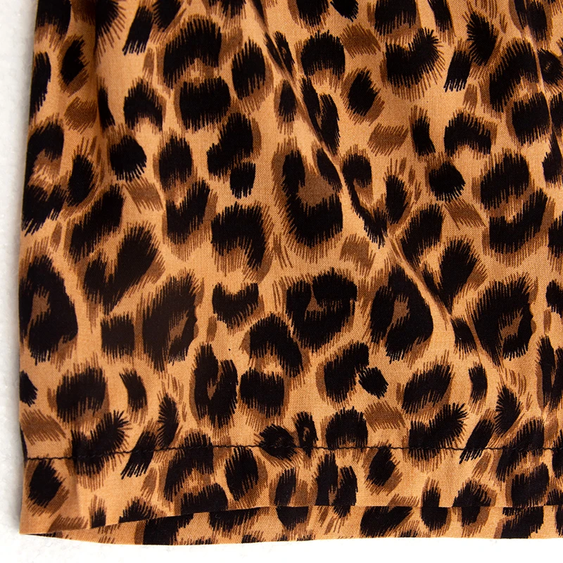 Sexy Leopard Print Sleep Bottoms Women\'s Plus Size Breathable Pajama Shorts with Soft Viscose for Nightwear Sleepwear Plus S-3XL