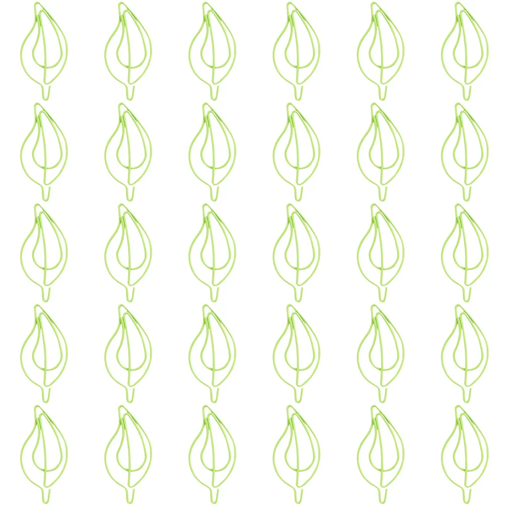 30Pcs Compact Lightweight Leaf Shaped Paper Clips Small Metal Clips for Home Office School Document Organization