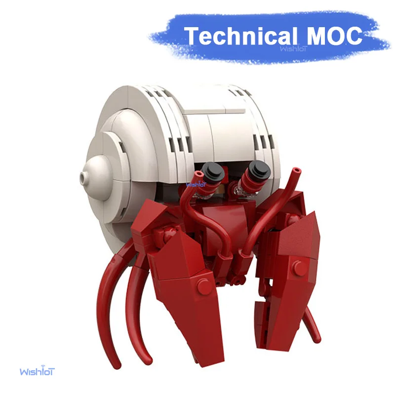 130pcs Red Hermit Crab Building Blocks MOC Marine Organism Model Creative Sea Creature DIY Bricks Educational Toy Kids Gift