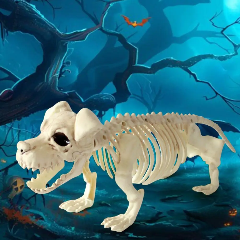 Halloween Bone Statues Mini Skeleton Decoration Poseable Rat Dog Spider Cat Owl Skeleton Figurine For Haunted Party Decor