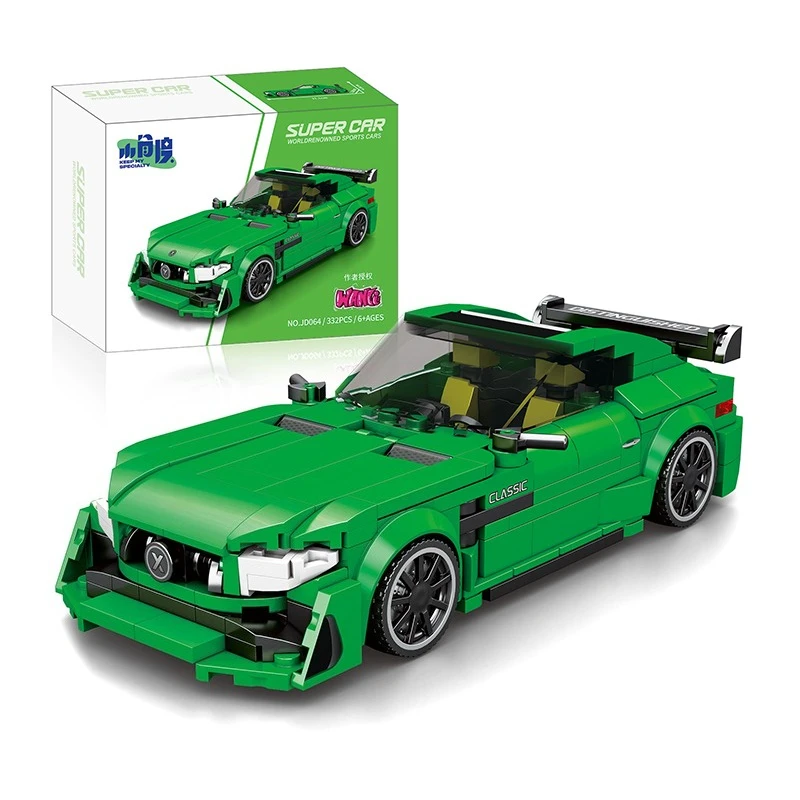 MOC سباق سرعة سيارة اللبنات مجموعة سباق السيارات الخارقة لتقوم بها بنفسك نموذج سيارة الطوب الإبداعية طفل لعبة تعليمية هدية JD063-JD075 #2