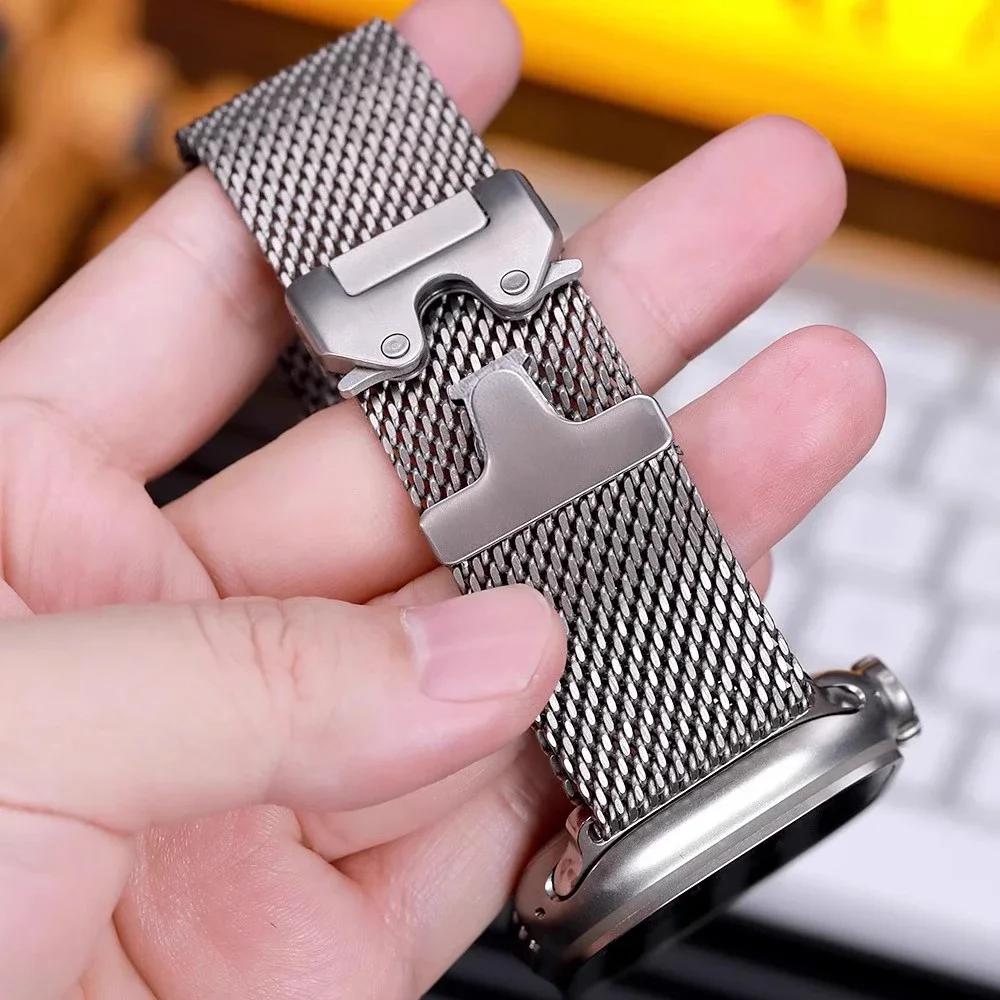 Titanium Official 1:1Strap For Apple watch Ultra Band 49mm S10 46mm 42mm 45mm 44mm Milanese bracelet iWatch 10 9 8 7 6 5 4 3 SE image 2