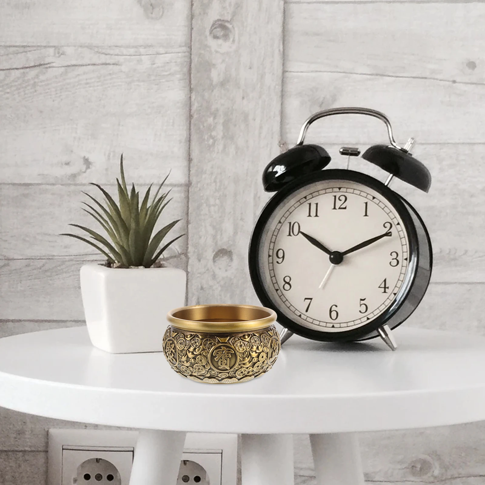 

Vintage Copper Feng Shui Treasure Chinese Wealth Money Holder Home Decor Lucky Ritual Bowl Brass Bowl For Prosperity