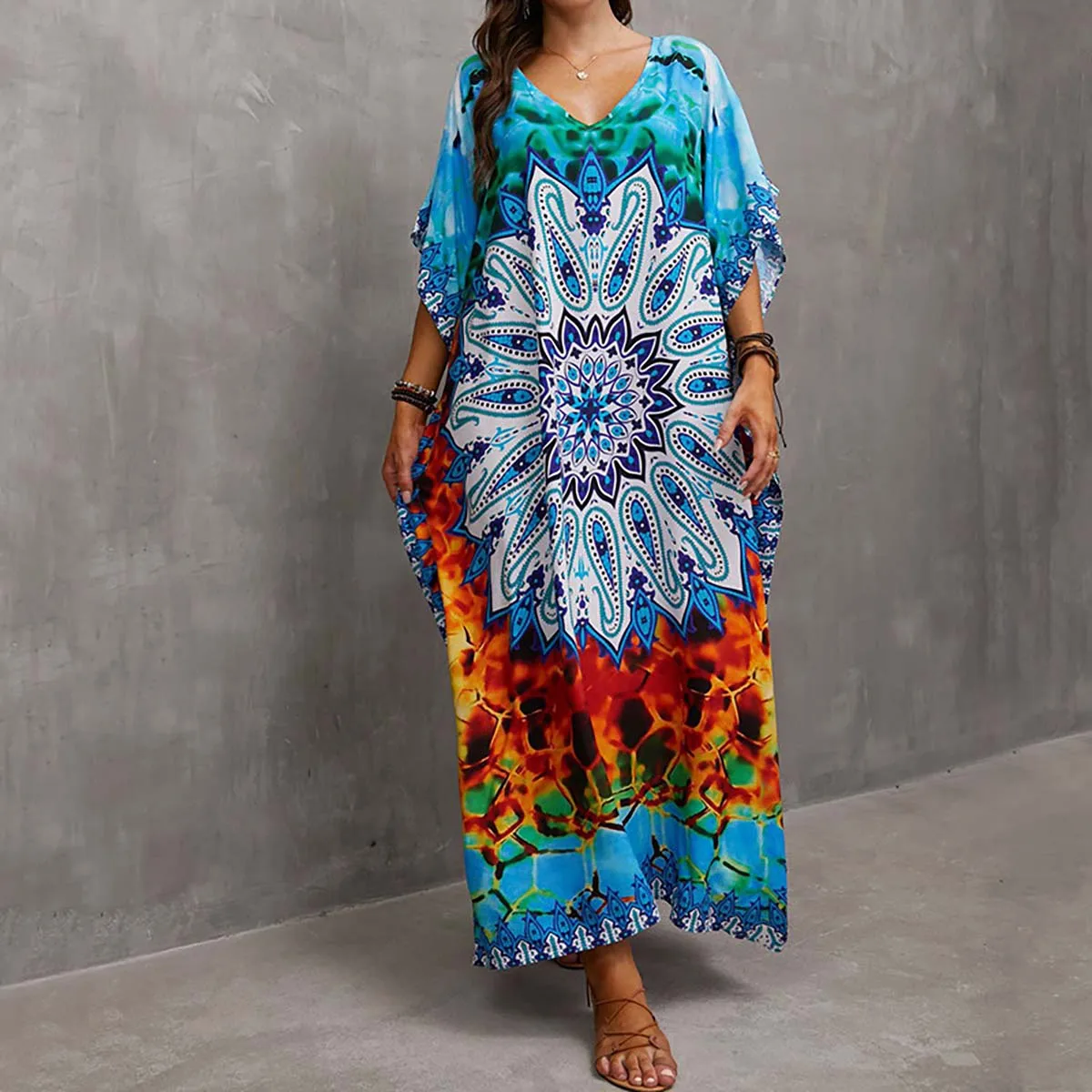 Women Plus Size Loose fit Moroccan Caftan Bathing Suit Cover up