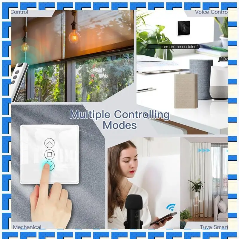 

ABNG Tuya Wi-Fi RF433 2,5D дуговой переключатель для штор, стеклянная сенсорная панель для рулонных жалюзи, переключатель умного приложения, беспроводное Alexa