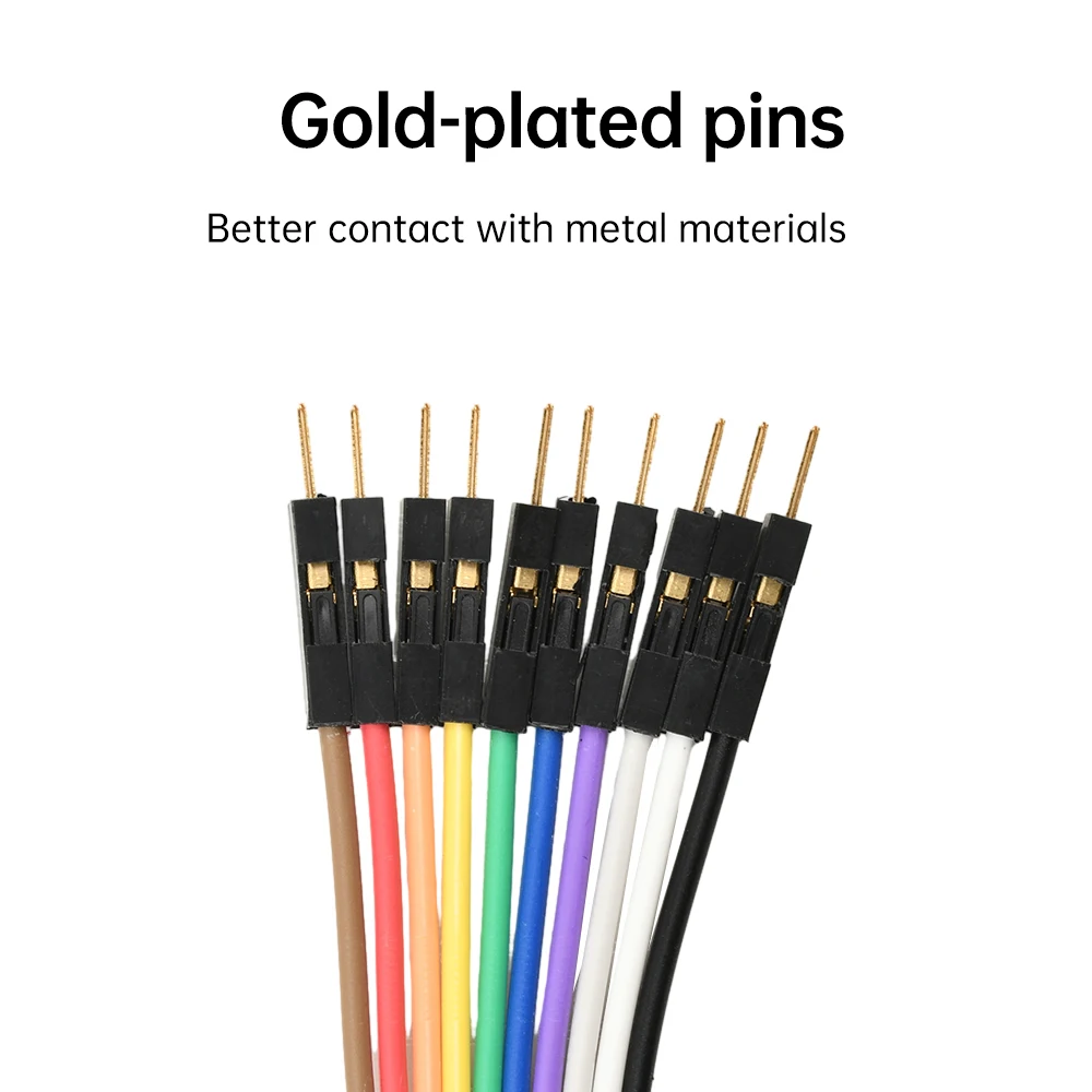 10PIN سلك دوبونت من النحاس النقي ذكر إلى ذكر، أنثى إلى ذكر، أنثى إلى أنثى، 2.54 سلك توصيل طرفي 28 كابل لوحة ذهبية أساسية