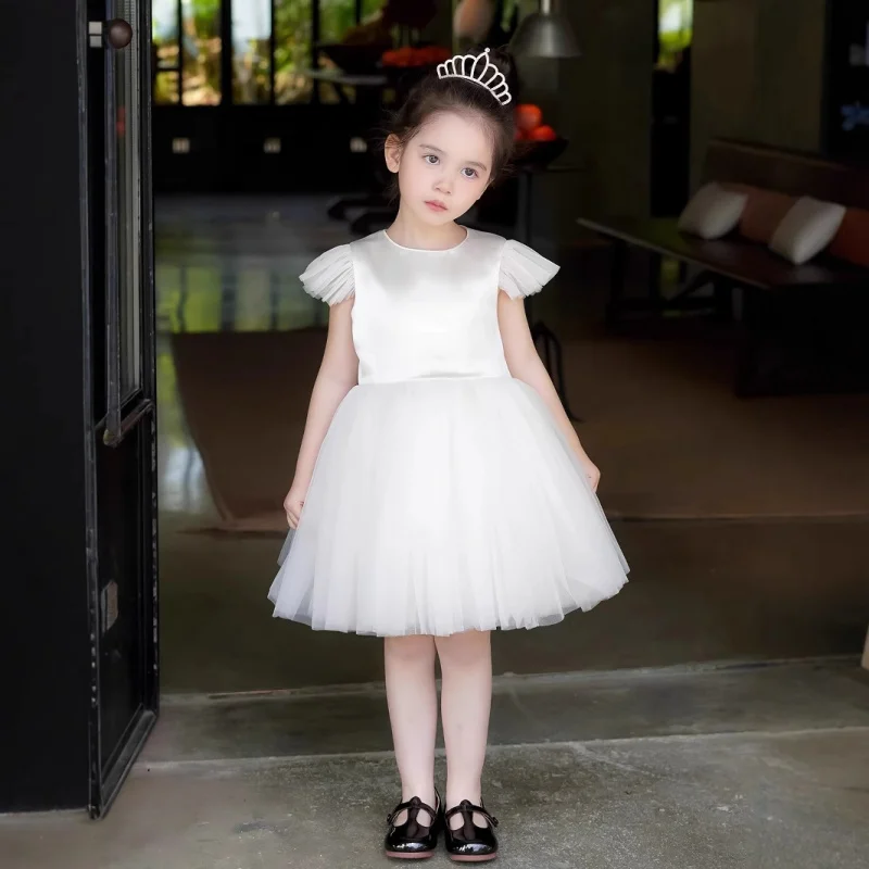 

Платье для девочки в лесном стиле, платье принцессы, белое, французское, элитное, для дня рождения, для выступлений на пианино, зимнее