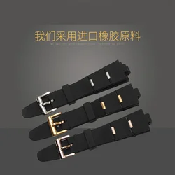 Rubber Watch Strap for Bvlgari Sports GMT Waterproof Sweat-Proof Soft Comfortable Raised Mouth Black Silicone Watchband 22 24mm