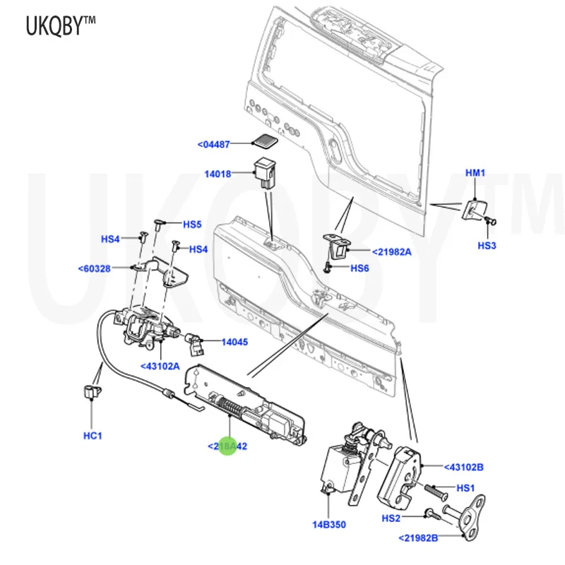 The fourth generation La nd Ro ve r Discovery 2010 hood lock (with sensor)