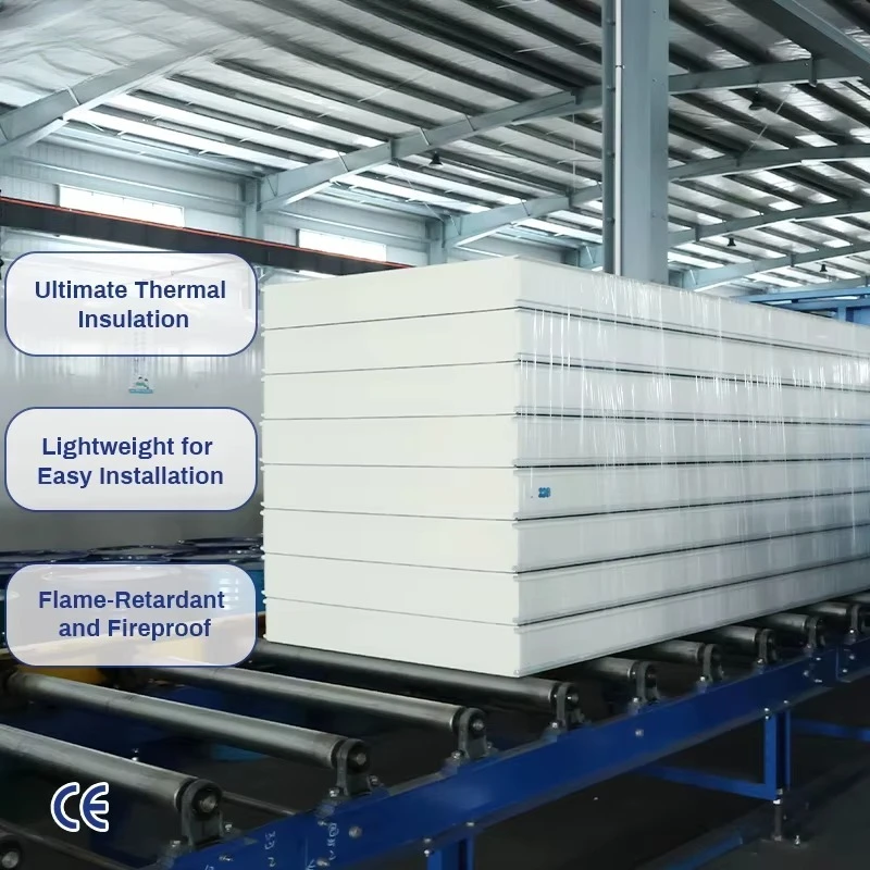 

Cold Room Panels 150mm PIR Insulated Sandwich Panel Low Thermal Conductivity Core for Cold Storage Room Building