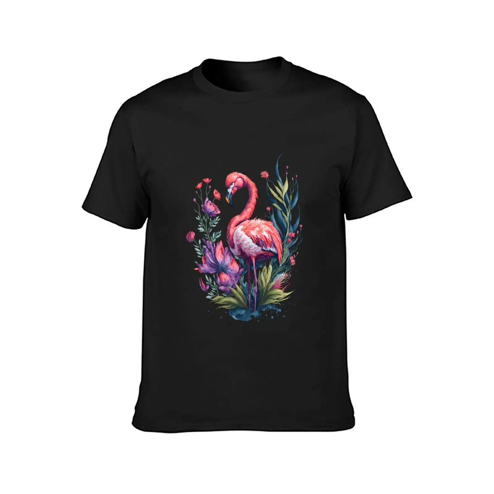 summer patterns with flamingos and pineapples T-shirt summer tops shirts graphic tees blacks clothes for men