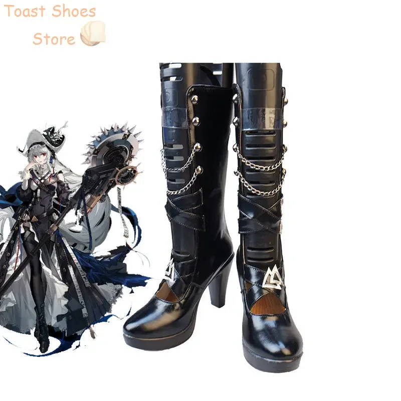 

Game Arknights Specter the Unchained Cosplay Shoe PU Leather Shoes Halloween Carnival Boots Cosplay Prop Costume Prop