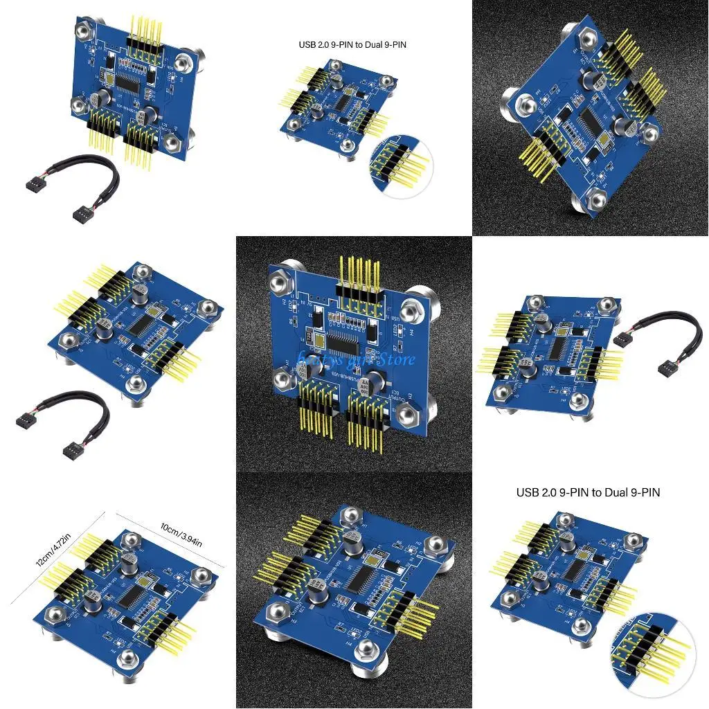 

C7AB Internal USB 2.0 Splitter Cable Double Channel Adapter For Simultaneous Lighting Fan Control Not Require External Power