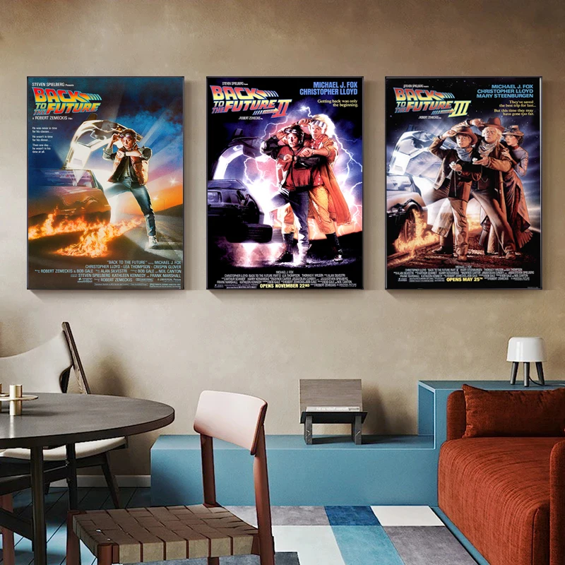 Back To The Future Trilogy Posters, Classic Poster, Canvas Painting, Wall Art, Home Decor Pictures, Living Room Decor, Frameless