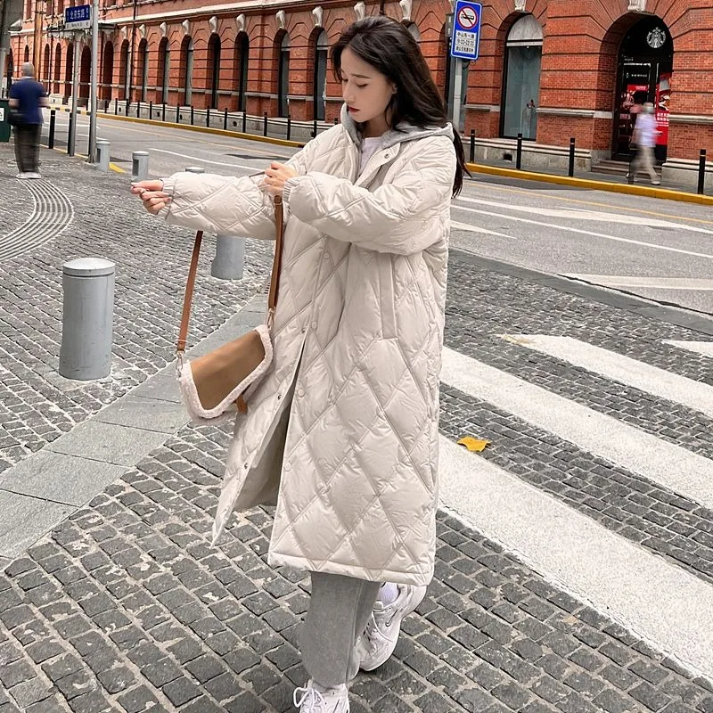 

2024 New Women Down Cotton Coat Winter Jacket Female Mid Length Version Parkas Thick Warm Outwear Hooded Leisure Time Overcoat