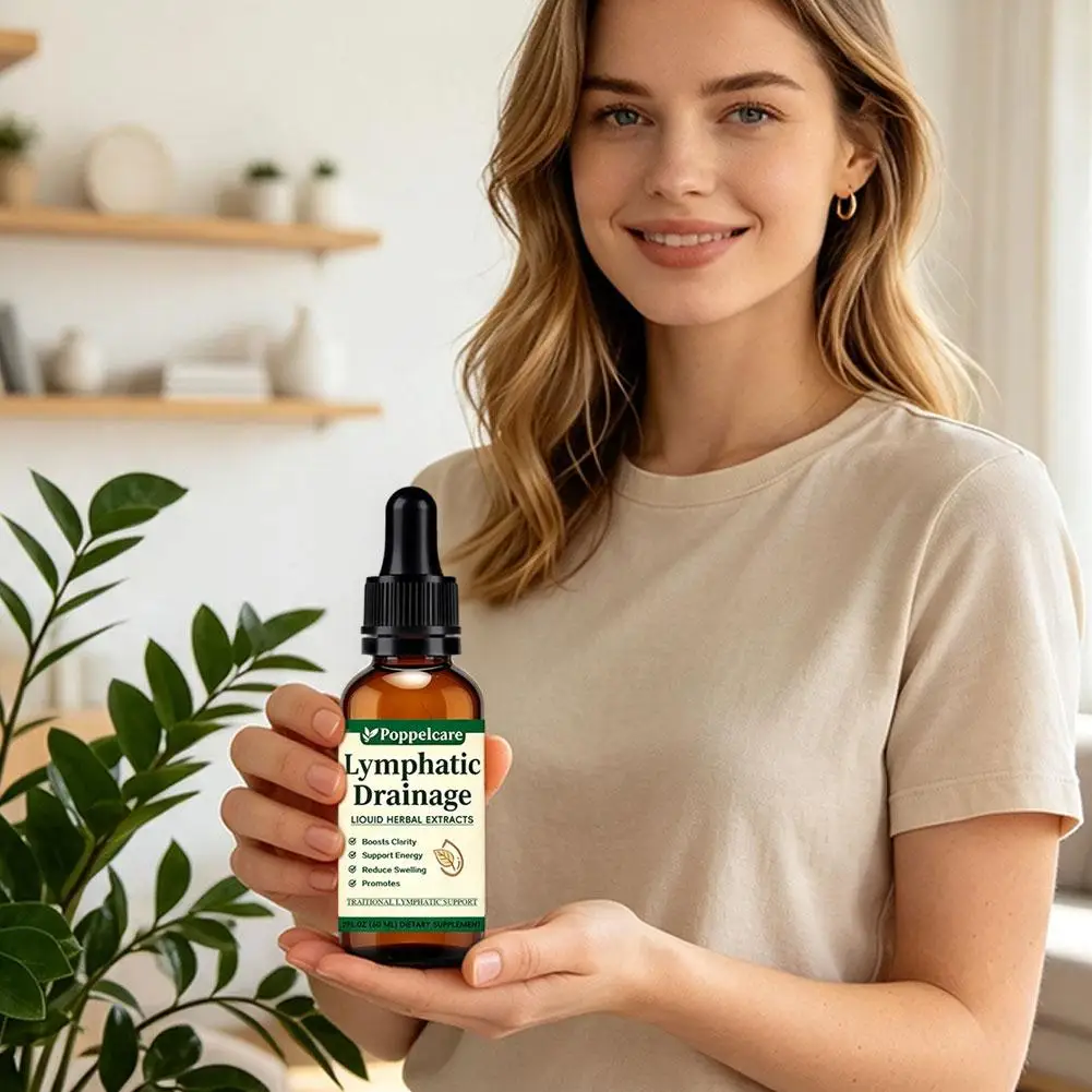 60ml Lymphatic Drainage Herbal Drops Gentle Reduce Swelling Relieve Discomfort Helps Body Lymph Flow Daily Use for Adults