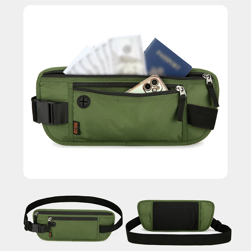 RFID Blocking Belt Bag Portable Travel Phone Belt Waist Bag Fanny Pack Hidden Wallet Signal RFID Blocker Passport Holder Bag