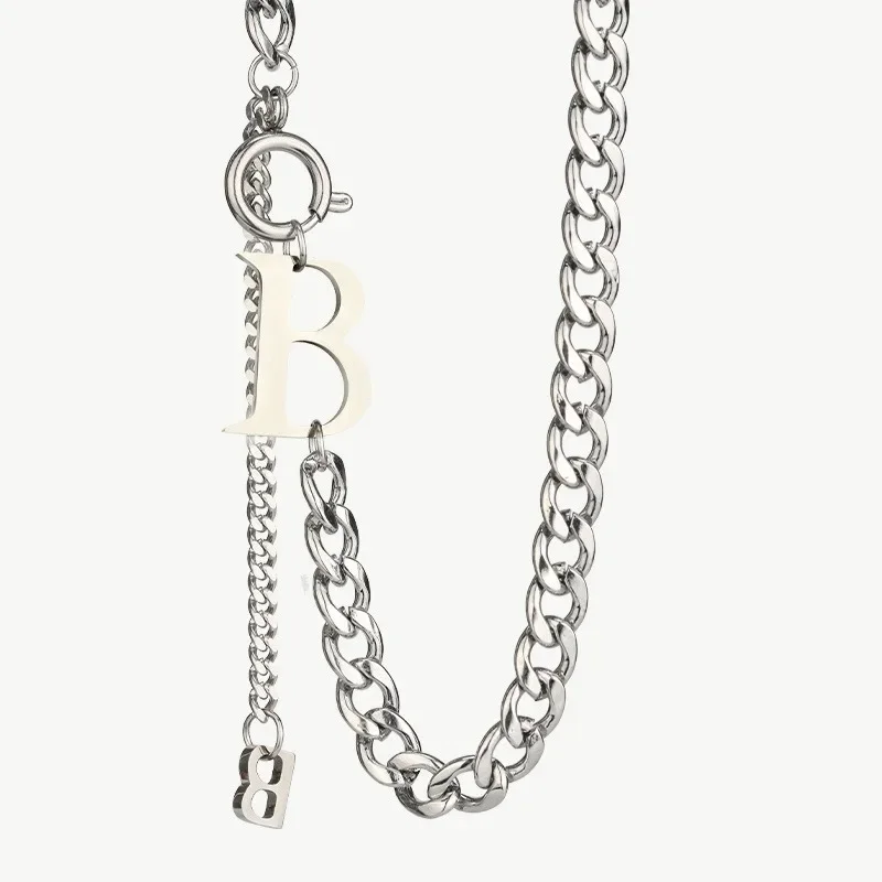 

Ожерелье из титановой стали, цепочка на ключицу, ожерелье с буквой B, женская цепочка для свитера в стиле хип-хоп