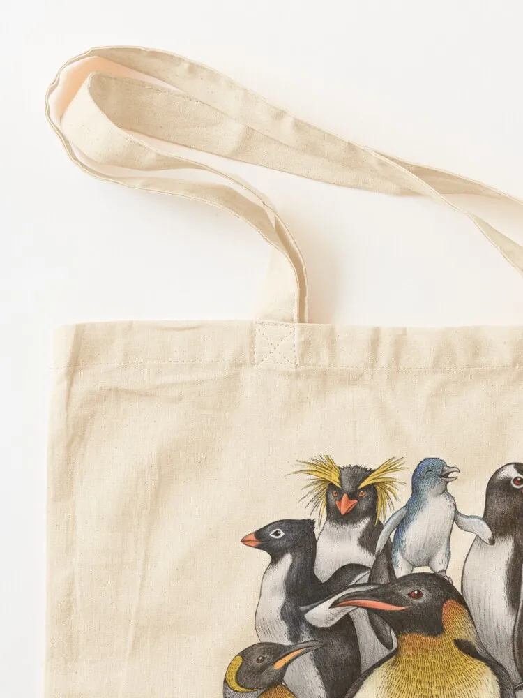 البطريق الهوس حمل حقيبة مخصصة حقيبة قماش قنب حقيبة الشاطئ المتسوق حقائب النساء البيئية #3