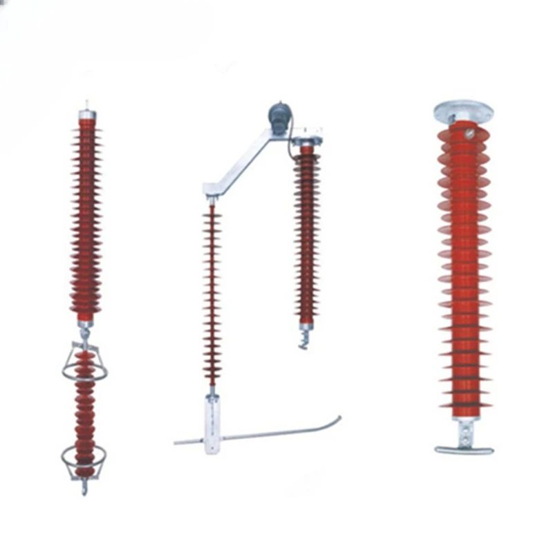 Composite jacket series gap arrester, transmission line suspension arrester