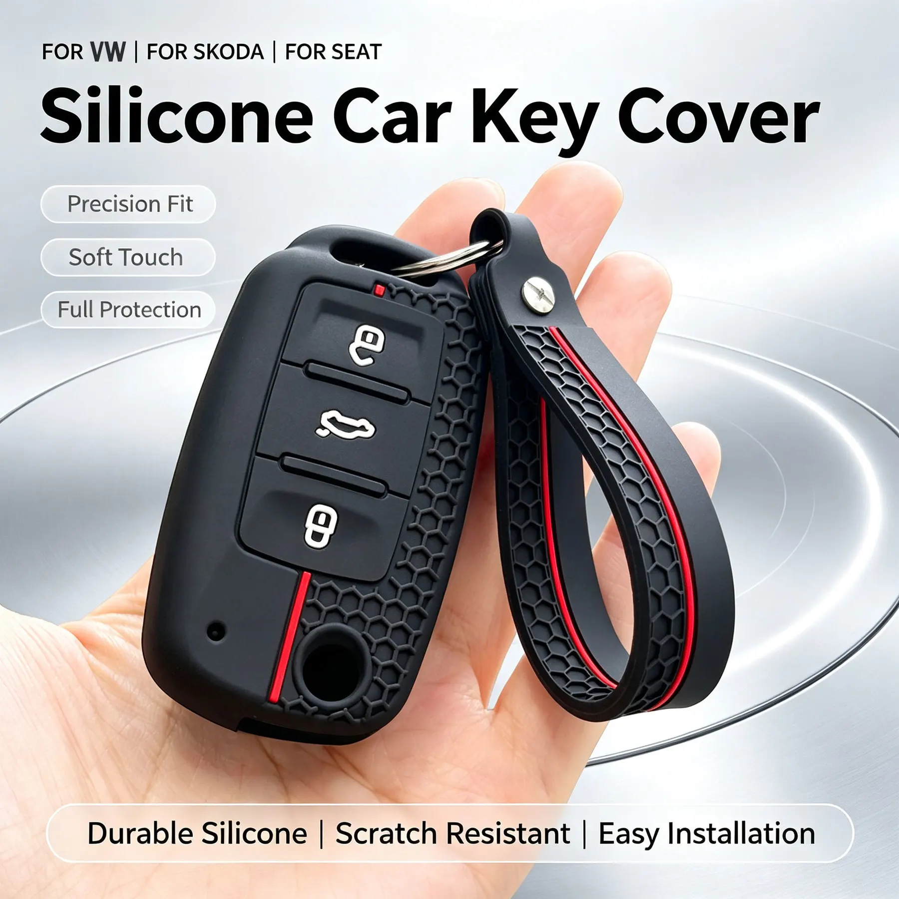Silicone Car Key Case Pack Cover For Skoda Yeti Superb Rapid Octavia For SEAT Leon Ibiza For VW VOLKSWAGEN Golf Jetta POLO UP