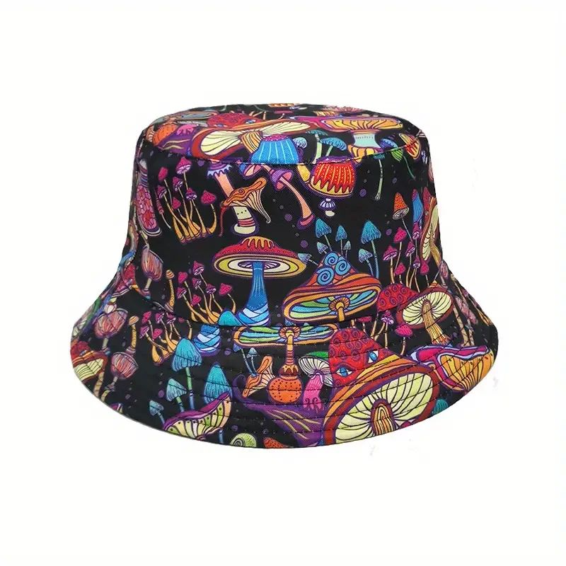 

2024 New Summer Graffiti Bucket Hat for Women Men Skull Floral Outdoor Foldable Bob Fisherman Hat Girls Gorros Panama Sun Hat