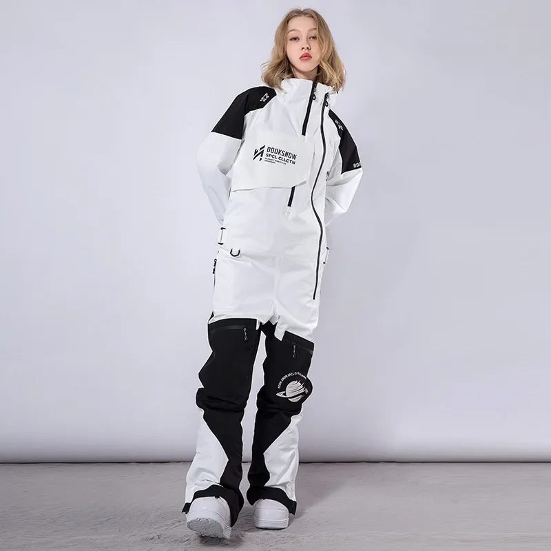 Winter Warm One Piece Women Snowsuit Windproof Waterproof Female Ski Jumpsuit Mountain Clothes New Outdoor Snowboard Men Overall