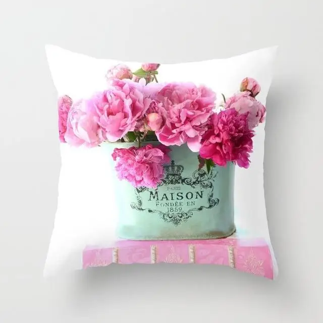 Juste de coussin rose de style nordique, décoration de mariage, maison, canapé, lit, voiture