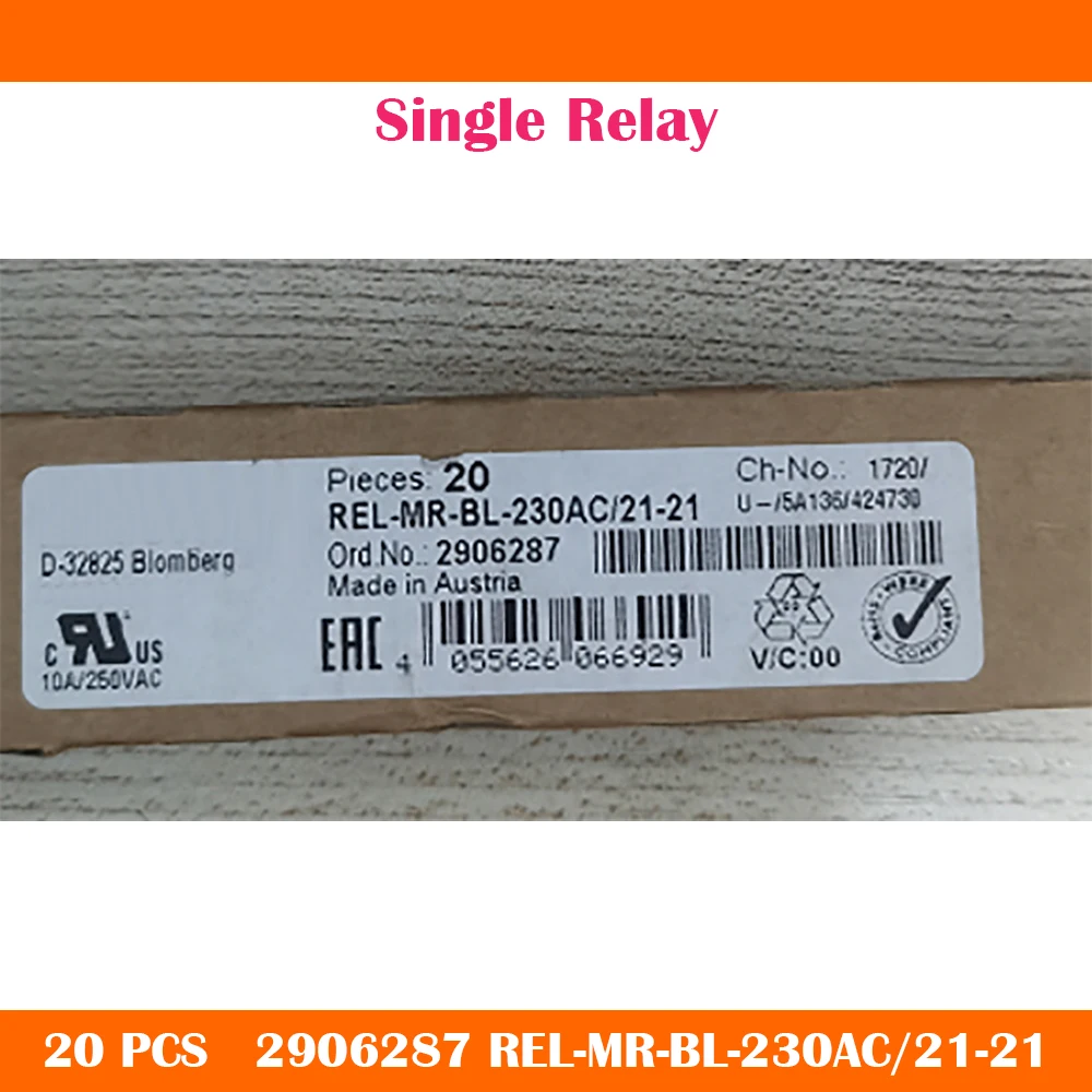 2906287 20 PCS New REL-MR-BL-230AC/21-21 Single Relay Fast Ship Work Fine High Quality