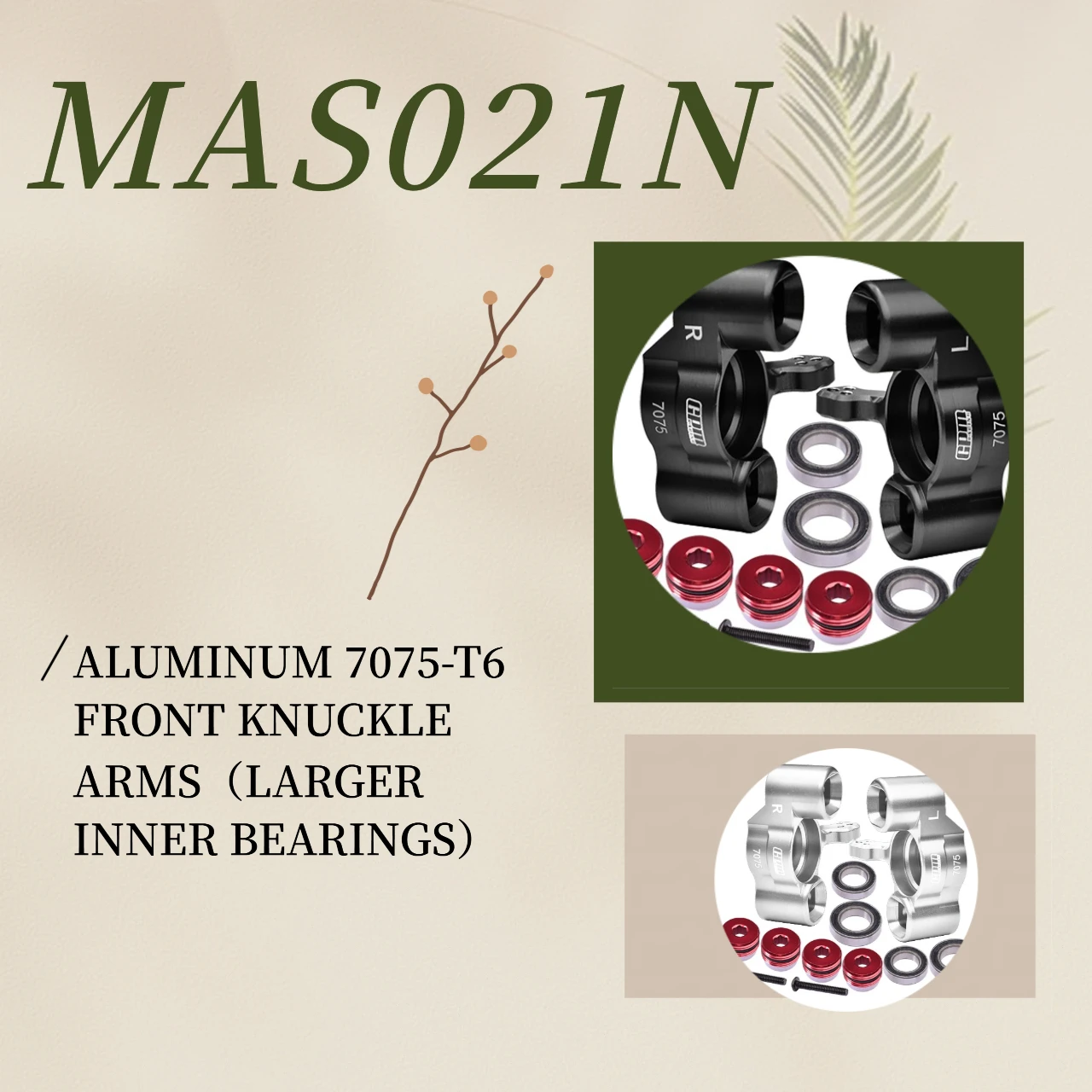 Aluminum 7075 Front Knuckle Arms Larger Inner Bearings For ARRMA 1/7 Infraction All-Road. Limitless All-Road, 1/8 Typhon 6S BLX