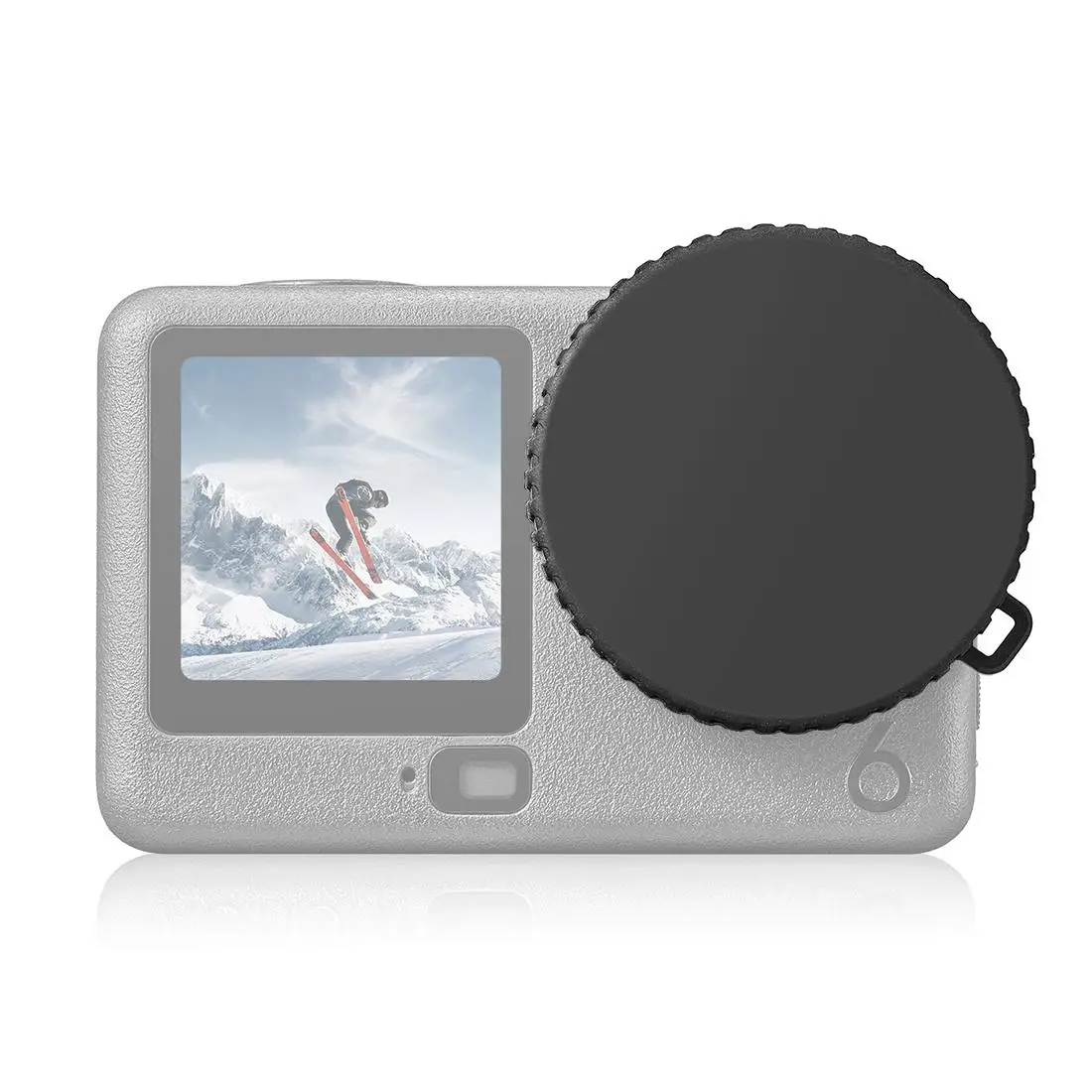 PULUZ for DJI Osmo Action 6 Anti-fall Cover Silicone Lens Cap Lens Shell with Strap