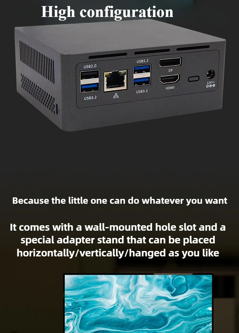 Mini PC New 12-generation N100  Mini Computer 4K Dual-screen Industrial Desktop 8G 512G Optional Windows 11 10 NVMe SSD Wifi 5