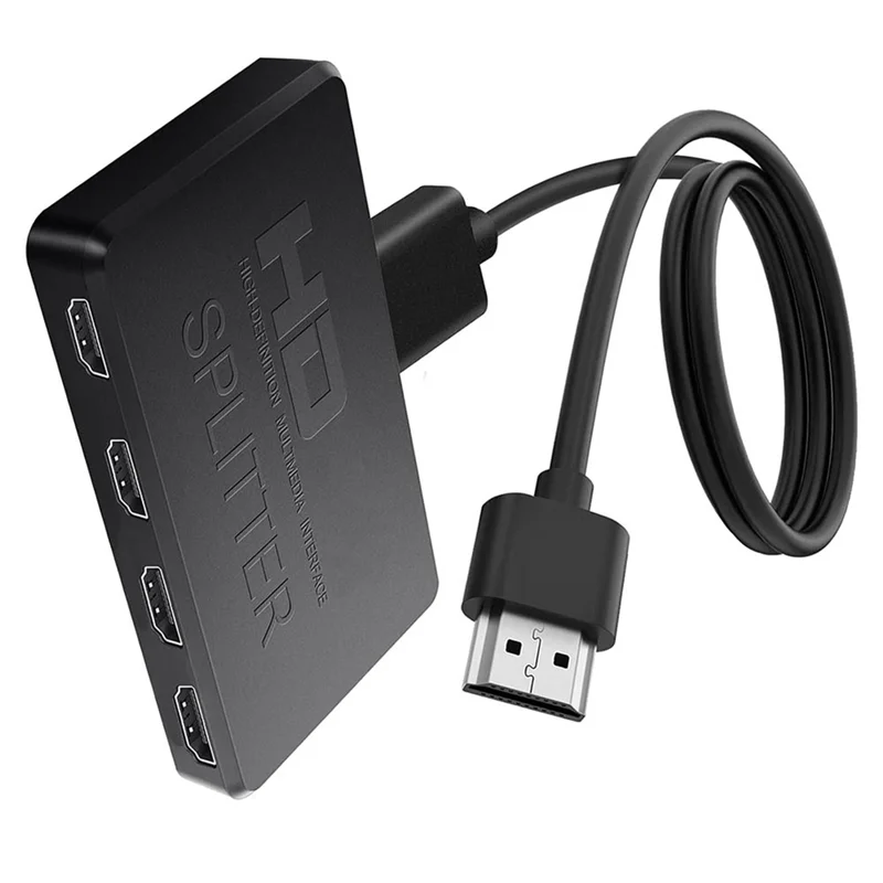 【Limited-Stock!】1 In 4 Out 4K -Compatible Splitter 1X4 Video Splitter HDTV Splitter Audio Sync For TV Boxs HDTV DVD Laptop M