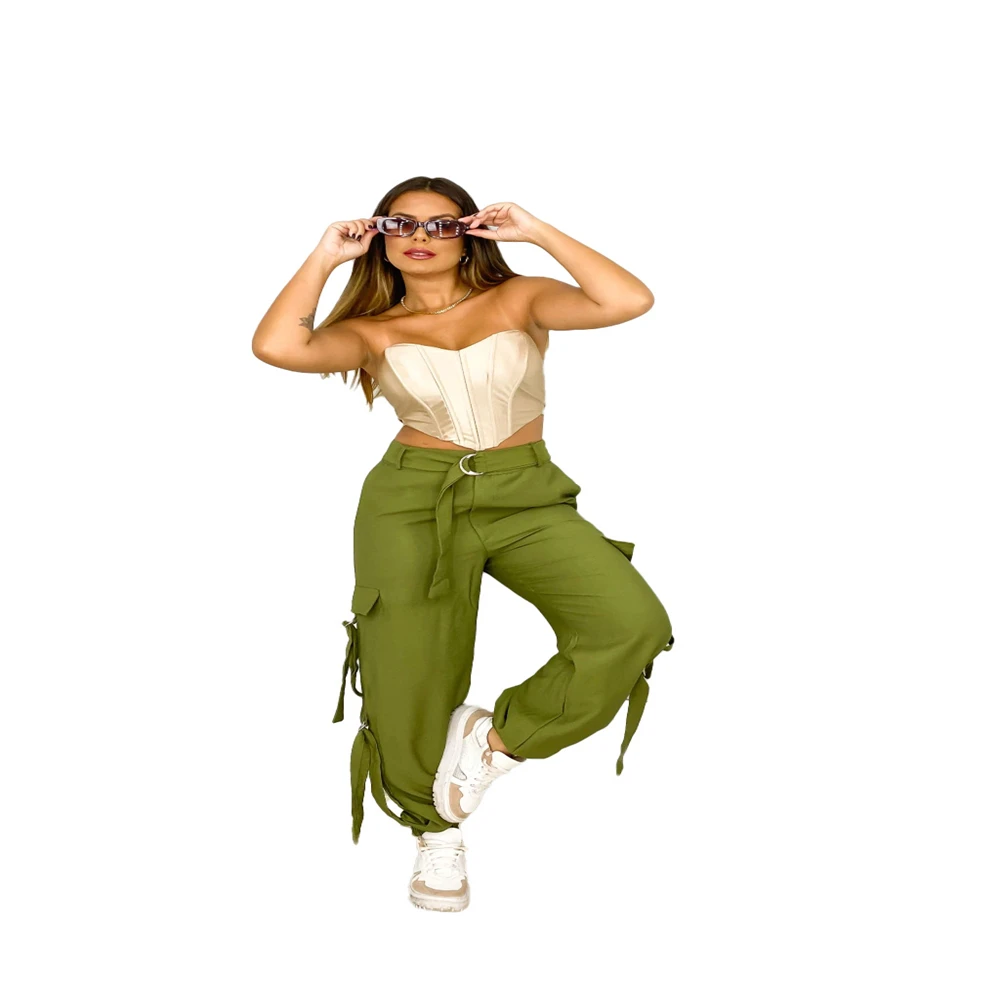 

Evening DressWomen'S Multi-Pocket Belt Overalls Pants, Casual, Loose, Hip-Hop, Wind, High Street, Spring And Autumn Fashion