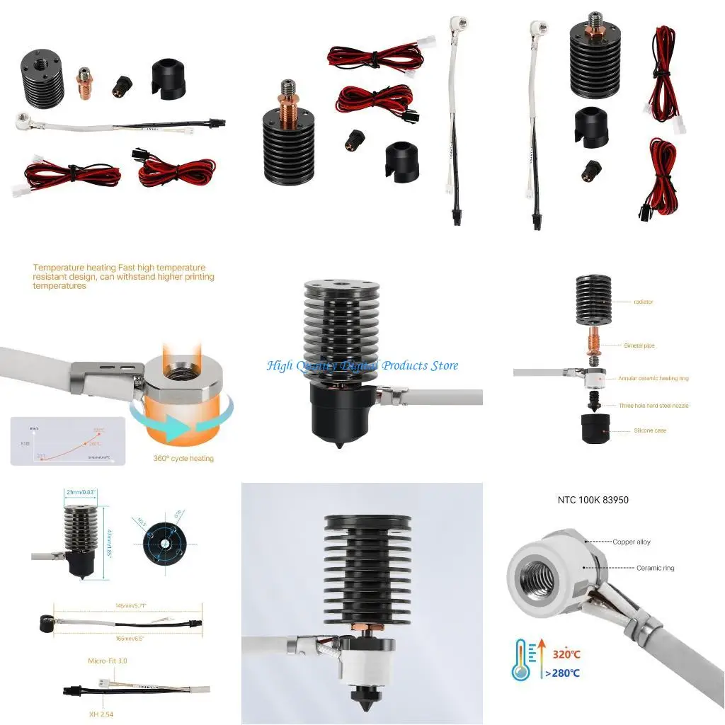 

U2JE Hotend Ceramic Heating for Voron Hotend with Throat Fast Heating