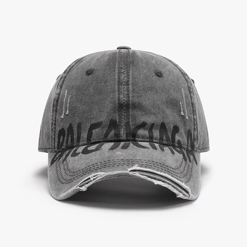 Hip hop Letters Soft Top Men Large Size hole Baseball Cap Women\'s Outdoor Travel All-Matching Breathable Personality Peaked Cap