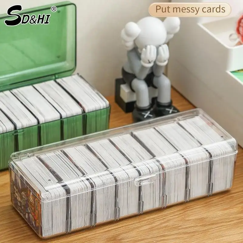 1Pcs Card Storage Box Transparent Card Large Capacity Portable Detachable With Cover Organizing Box