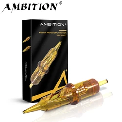 Ambition-agujas de cartucho de tatuaje para Glory RL 08/10/12, desechables, esterilizadas, de seguridad, para máquina de cartucho, agarres, 20 piezas