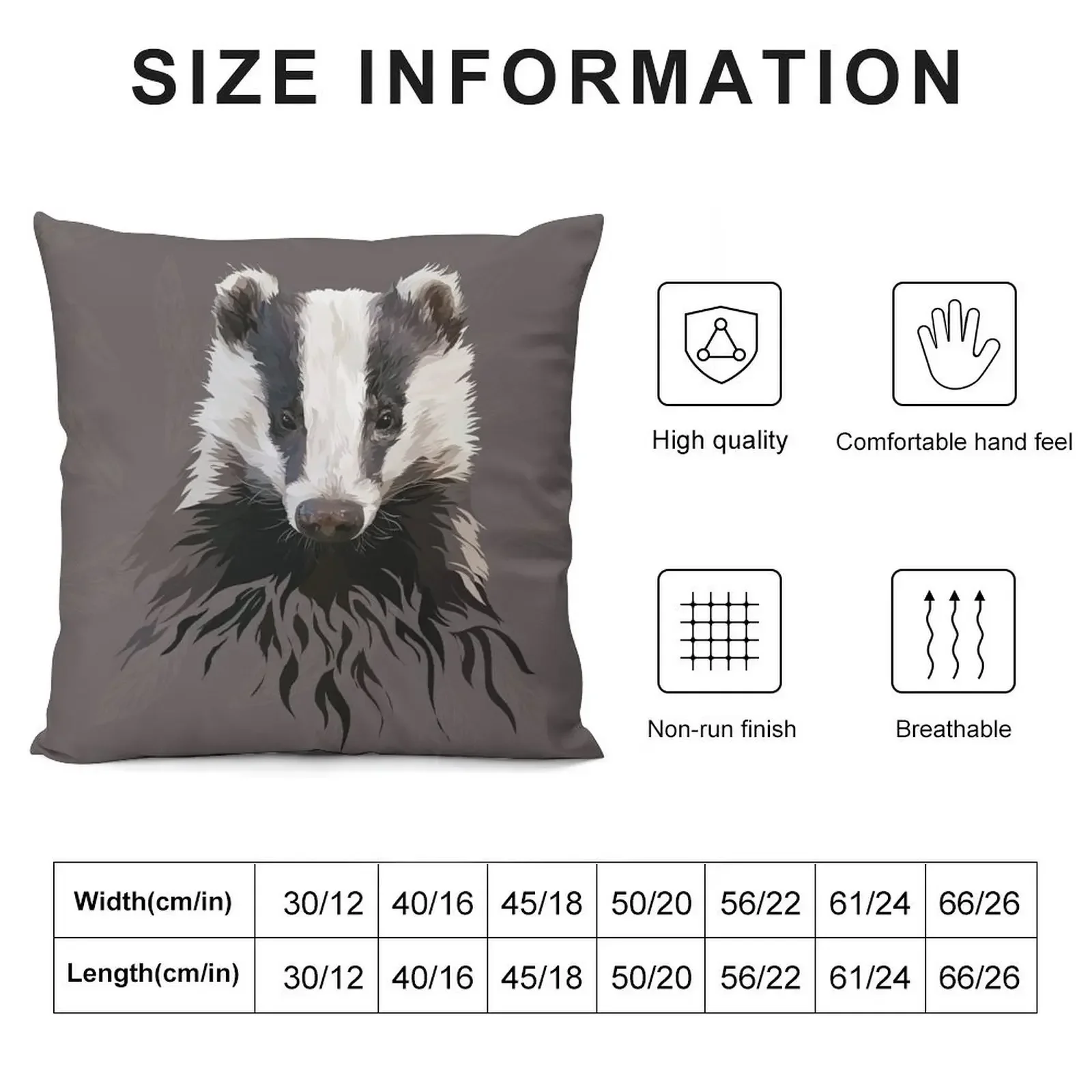 Woodland series BADGER Throw Pillow Decorative Cushions For Luxury Sofa Embroidered Cushion Cover pillow