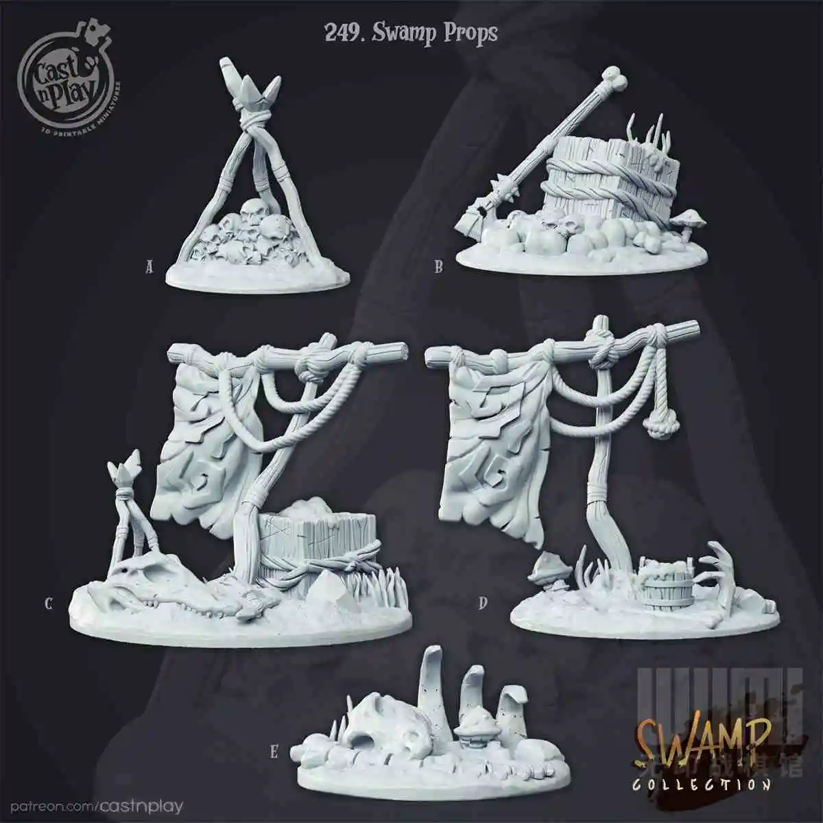 [Wilderness Jungle] Bandit and Bandit Nest DND Scene Ornament Model