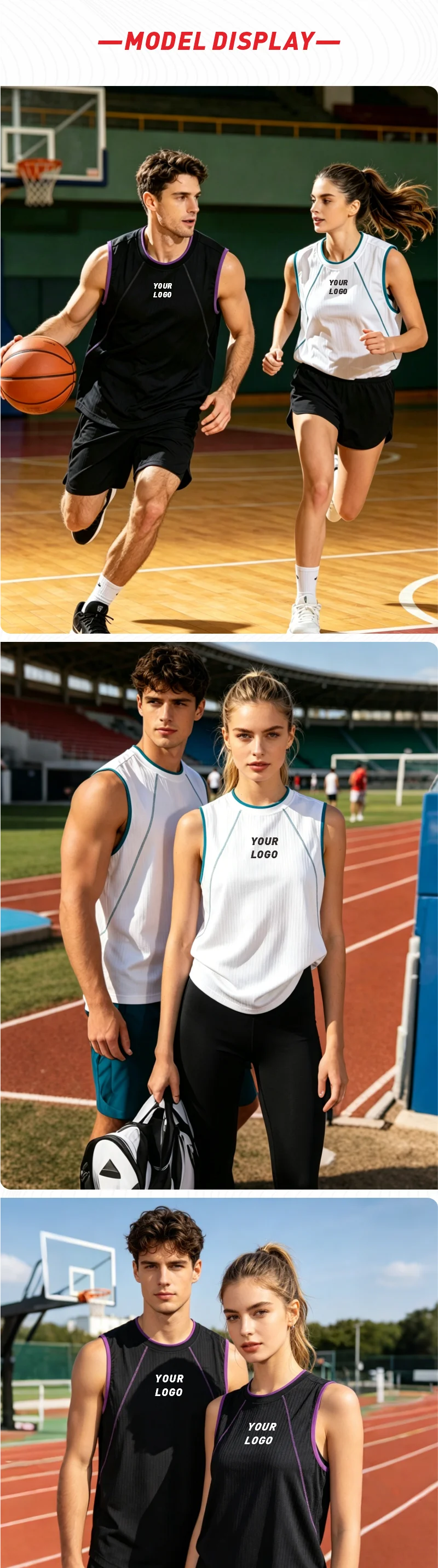 Maßgeschneiderte Weste mit kostenlosem Logodruck, Lauf-Tanktop, Sommer-Sport-Gym-Schnelltrocknendes Trainings-Workout-Singlet, Fitness-Ärmelloses Shirt – Detail 3