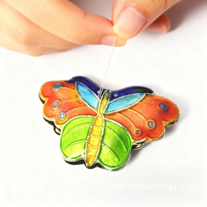 

Перегородчатые бусины, медные шины, серебристо-синие бусины 27 мм * 19 мм, золотая борода, толстая бабочка, ручная работа, сделай сам, ювелирный материал, бусины