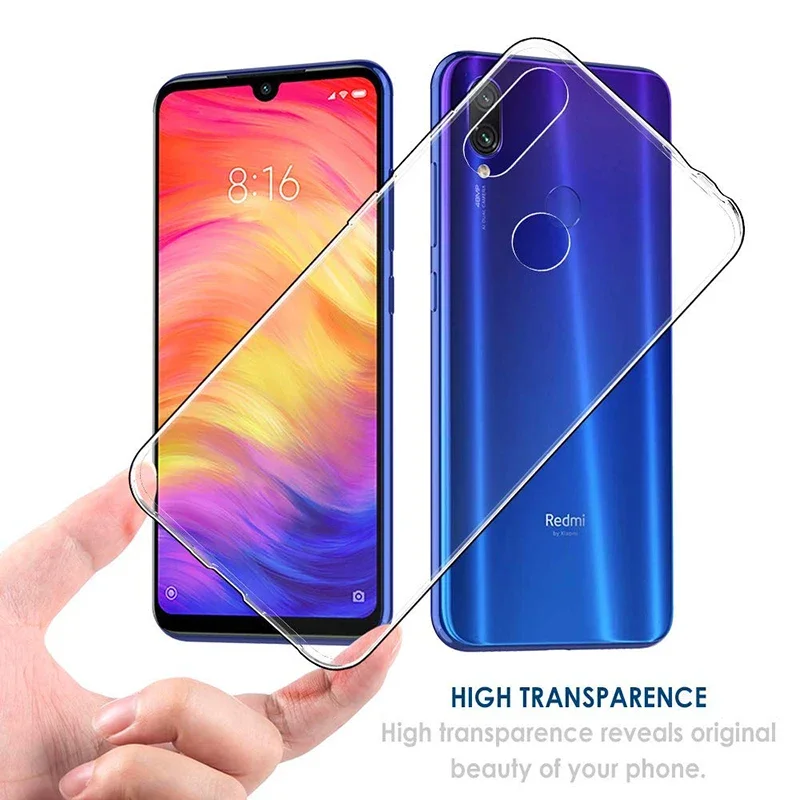 Ultra Thin Soft Clear Phone Case for Xiaomi Redmi Note7 Note 7 Pro 7S Silicone Gel TPU Transparent Slim Back Cover Carcasa Funda