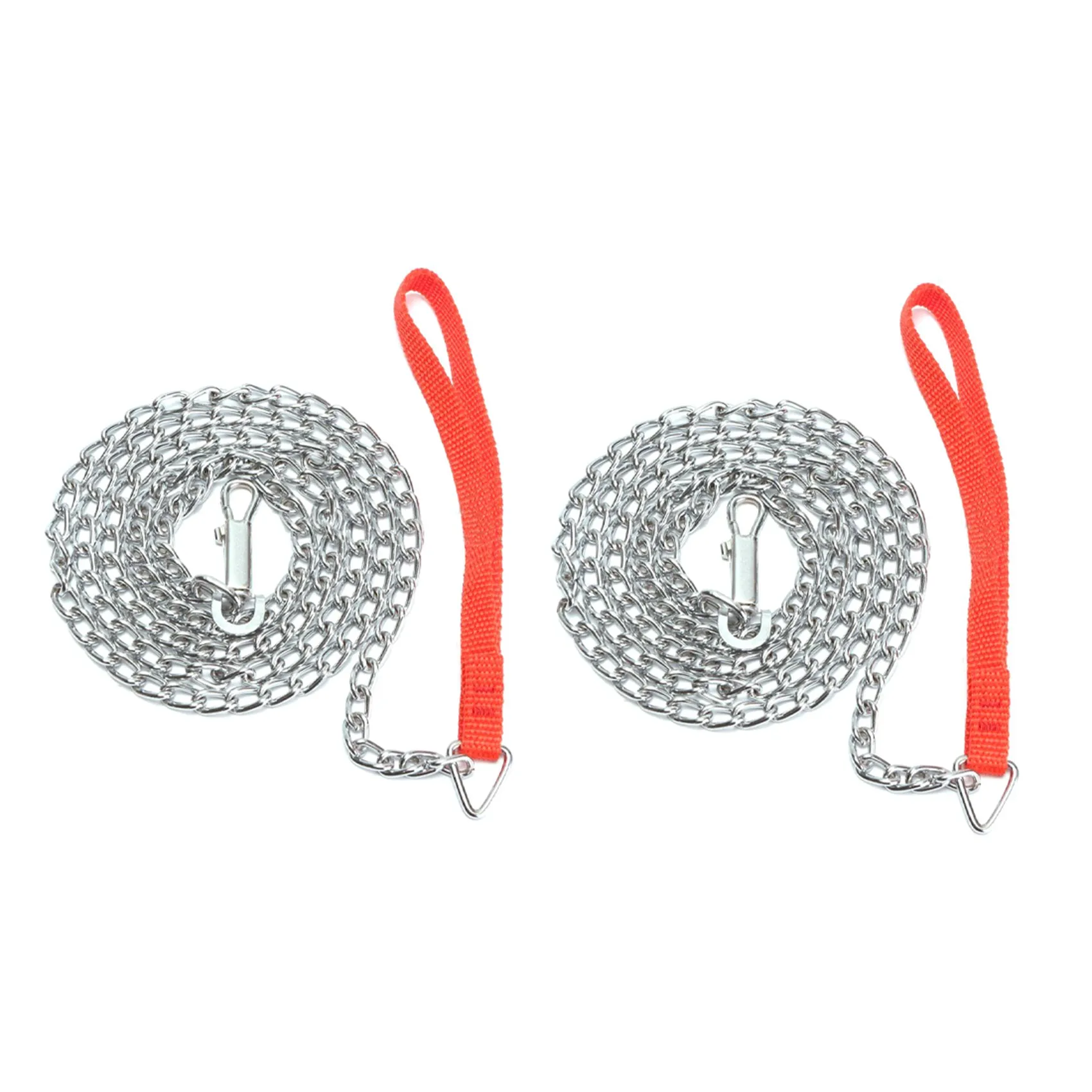 ABGR-2X 1.6M سلسلة معدنية شديدة التحمل للكلاب والجرو ومشبك مقود للمشي بمقبض أحمر #1