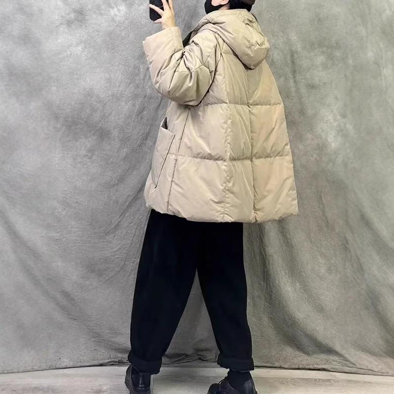 Women's New Down Jacket - Minimalist Design with Large Pockets Warm & Stylish Oversized Thickened Casual Outerwear