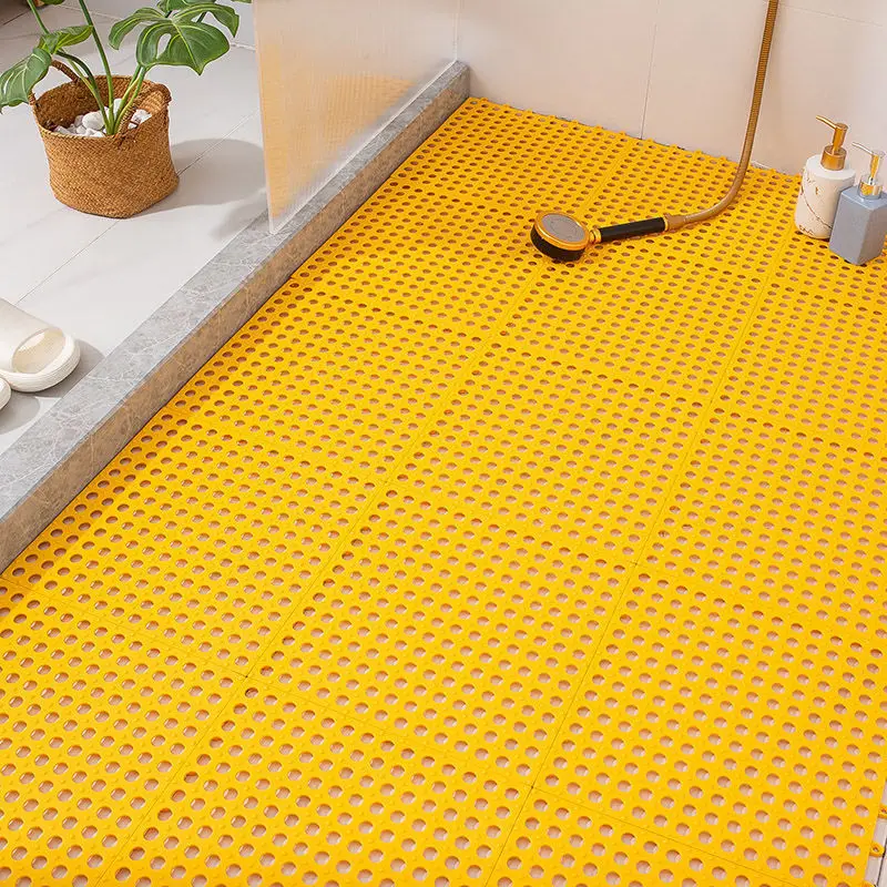 4/6/8pcs Splicing Bath Mats Bathroom Carpet PVC Grid Mesh Foot Massage Toilet Splicing Ground Mat Shower Mat DIY Cuttable