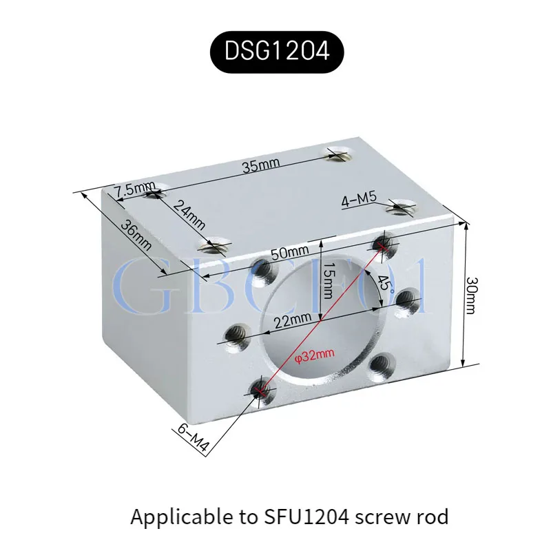 SFU1204 DSG16H DSG1616 DSG1620 DSG2004 Ball Screw Nut Housing Mounting Bracket for Rm/SFU1204 1604 1605 1610 2004 2005 CNC