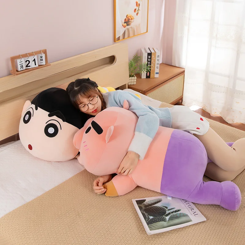 Kawaii Sanrio Plüschtier Niedlicher linker Schutz Schwein Crayon Shin Chan Gefüllte Puppe Kinder Geburtstagsgeschenk Kuschelkissen Weiches Plüschtier Kinder